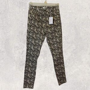GOOD AMERICAN NET SNAKESKIN PRINT JEANS